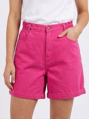 Vintage 80s Separate Scene Pink Denim High Waist Shorts size 32/14